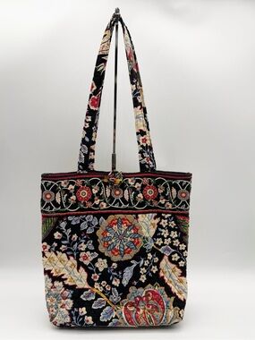 Vera Bradley Retired Paisley Versailles Tote Bag Purse Tortoise Toggle Closure